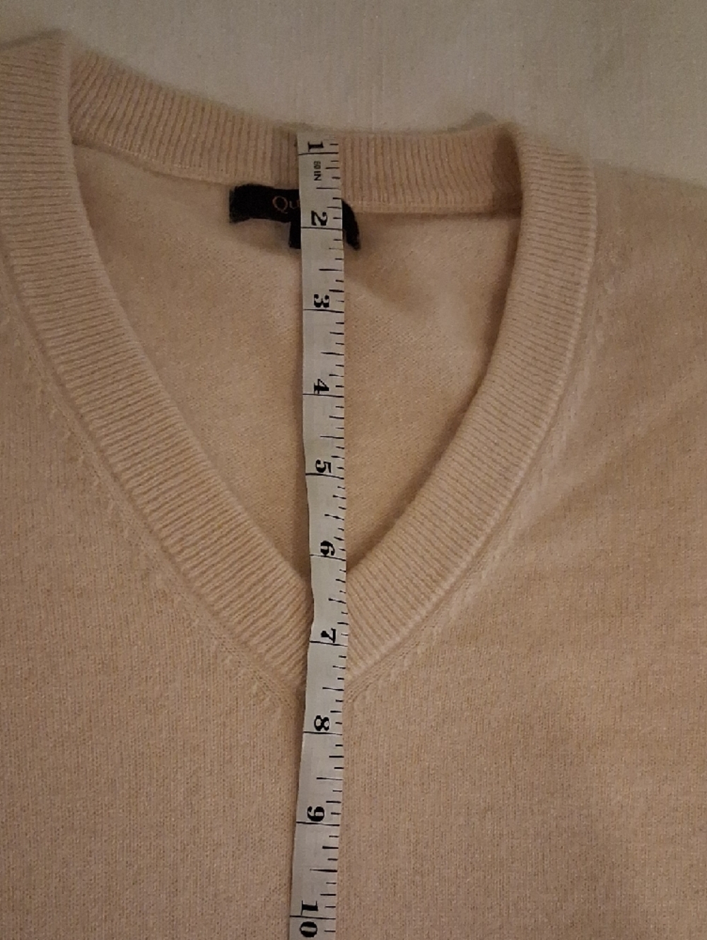 Quince Cream V-Neck Womens Relaxed Cashmere Sweater Small - Picture 6 of 6